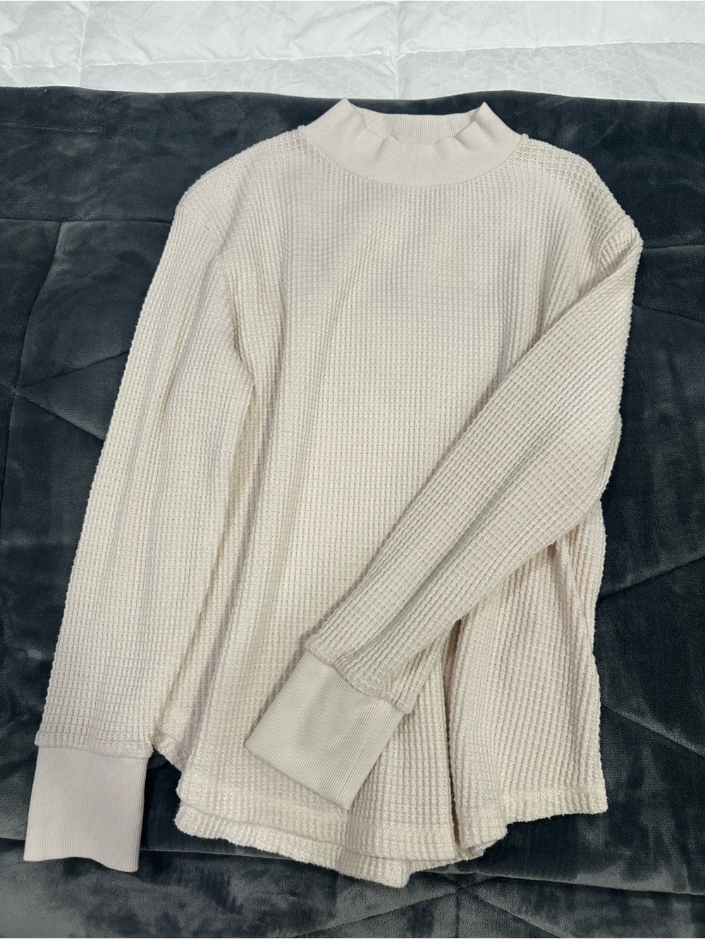 Madewell Cream Waffle-Knit Sweater